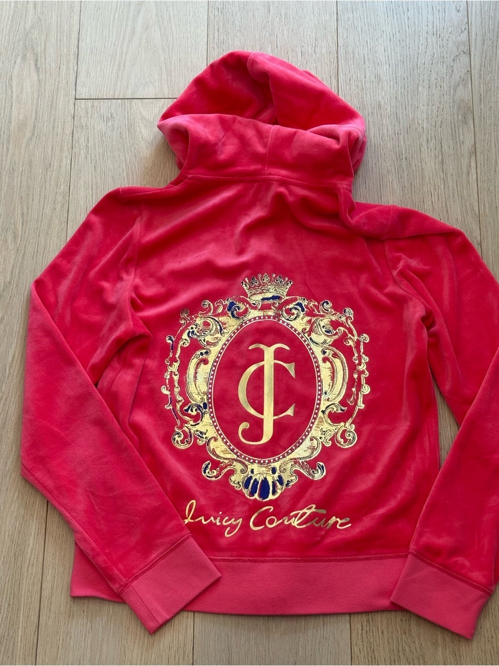 BNWOT RARE Juicy Couture Original Juicy Era Pink Velour Zip Hoodie XL Y2K RARE